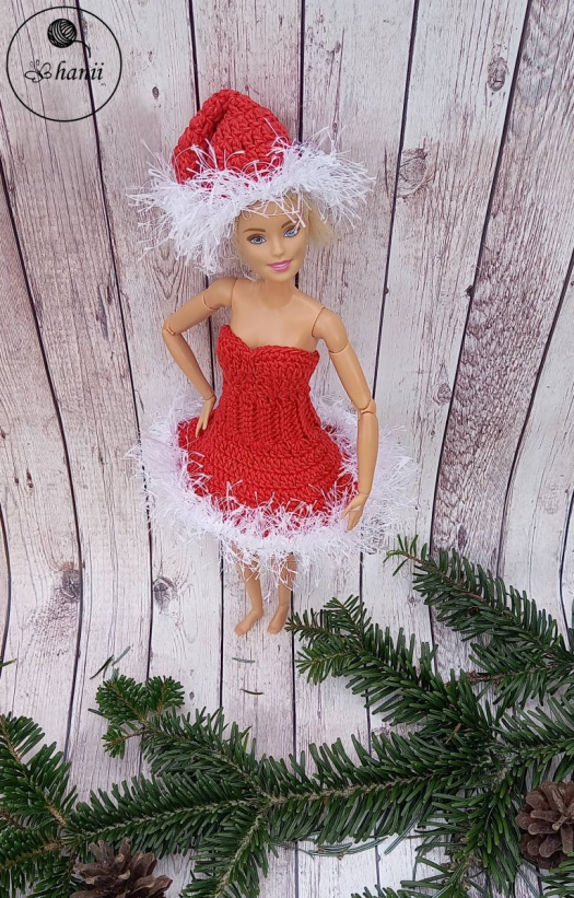vánoční šaty pro Barbie