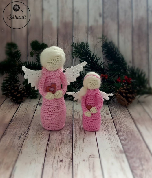Růžový anděl - maminka a dcera