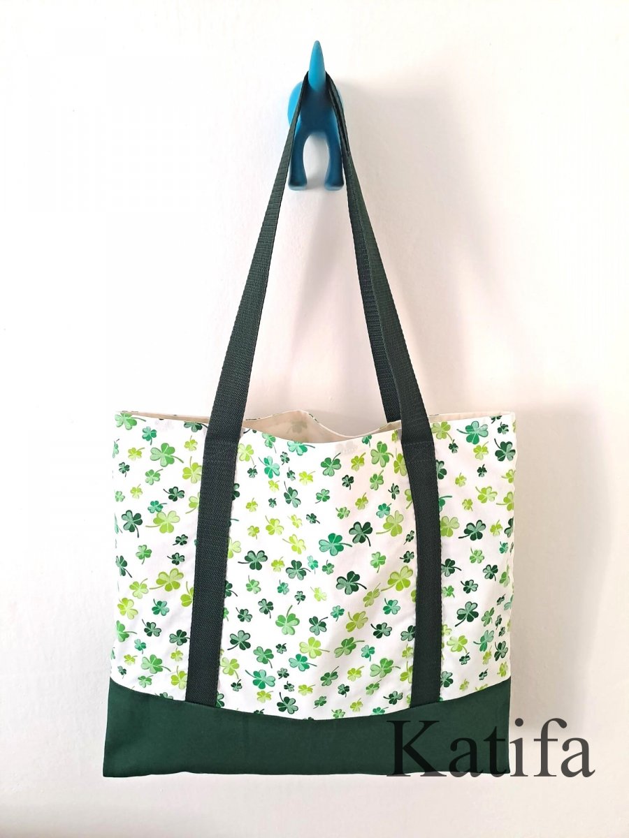 Bavlněná taška Jetel s podšívkou a 2 kapsami