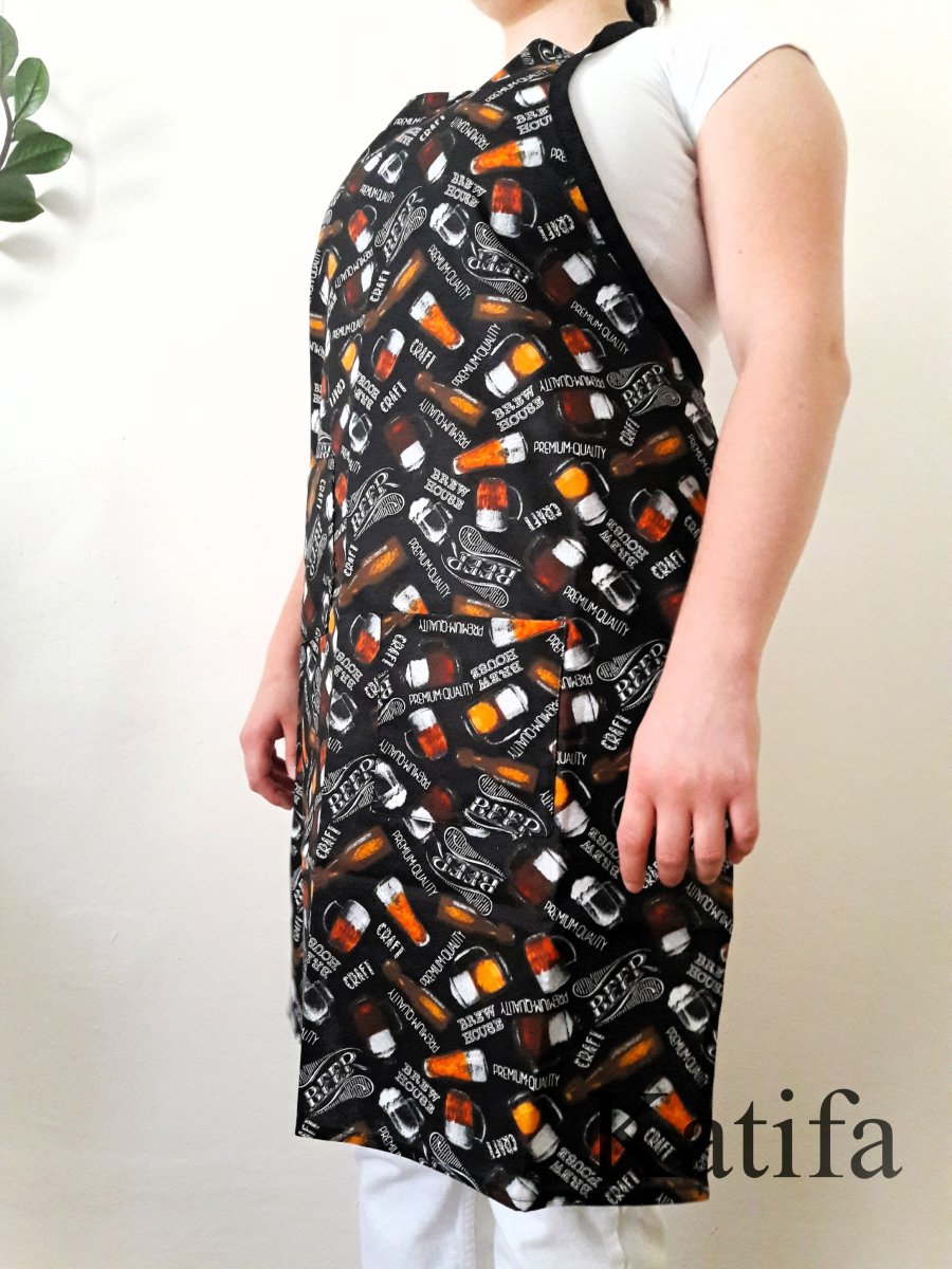 Pivní kuchyňská zástěra se 2 kapsami