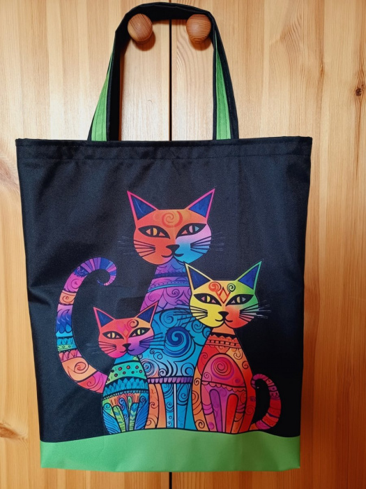 Nákupní taška z kočárkoviny s kočkami