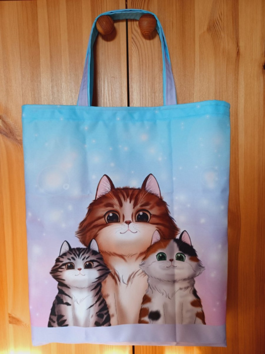 Nákupní taška z kočárkoviny s kočkami