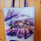Nákupní taška z kočárkoviny s levandulí