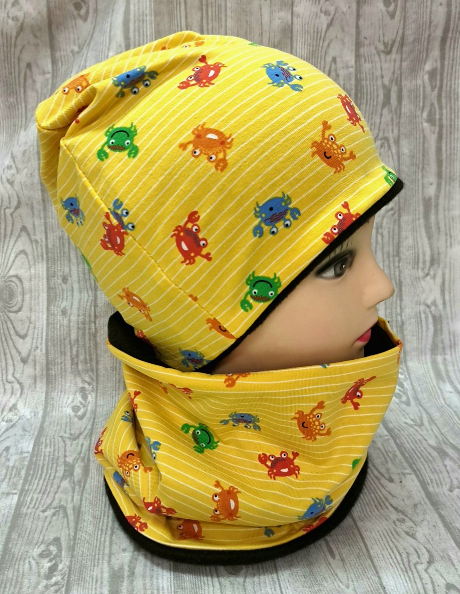 Čepice a nákrčník - kraby barevní