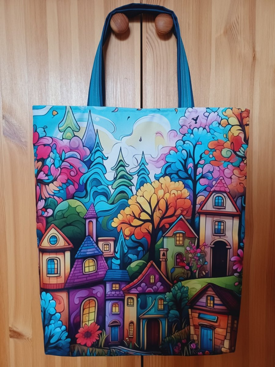 Nákupní taška z kočárkoviny veselé domečky