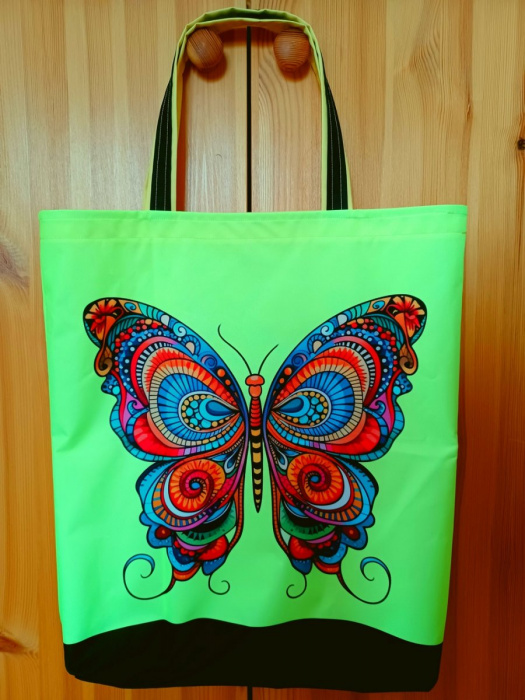 Nákupní taška z kočárkoviny s motýlem