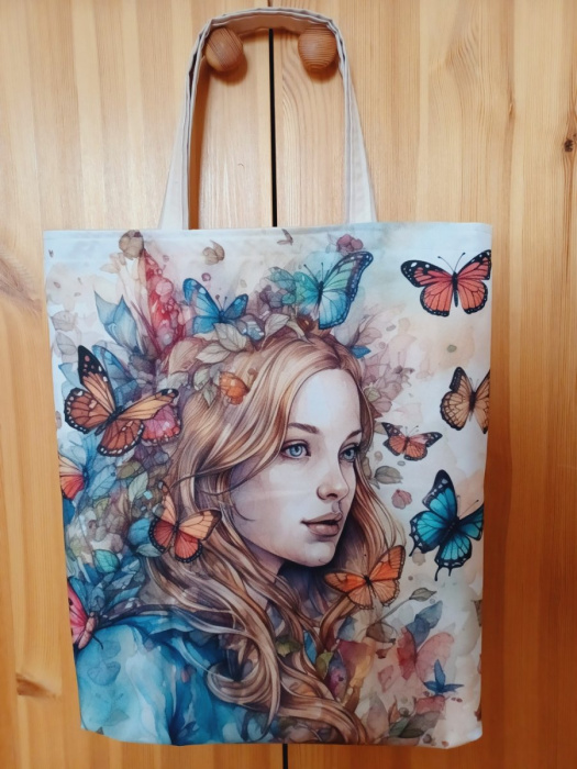 Nákupní taška z kočárkoviny motýlková víla