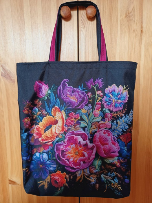 Nákupní taška z kočárkoviny květiny