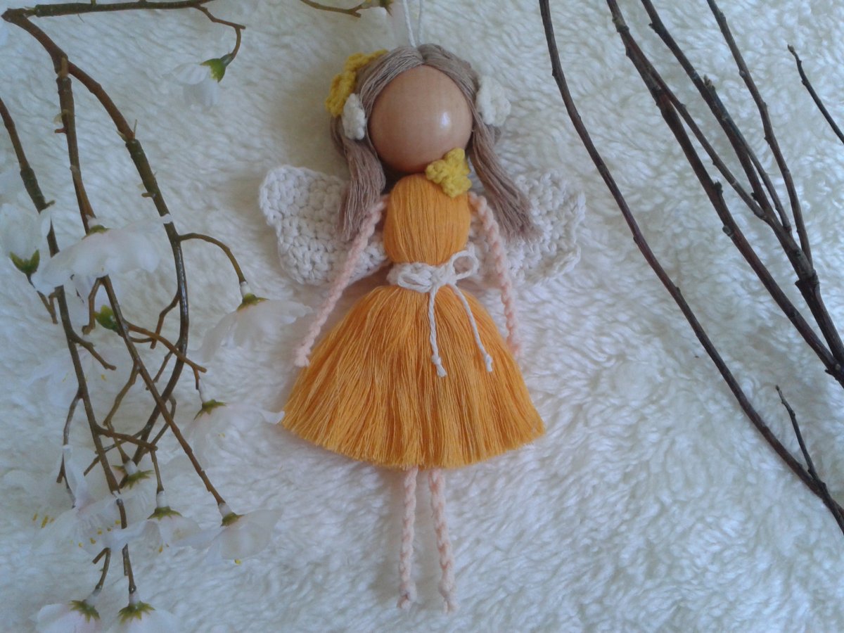 Macrame žlutá víla