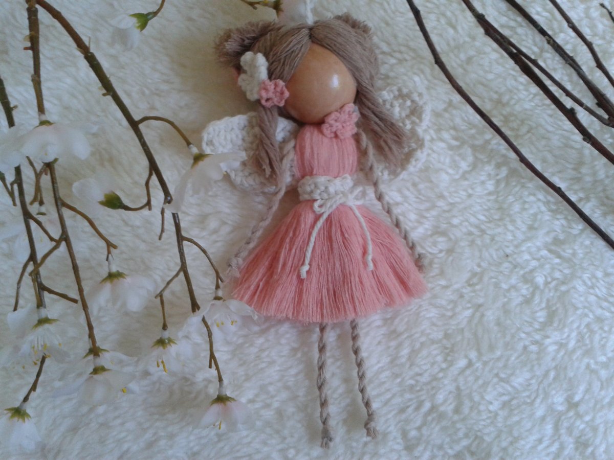 Macrame růžová víla 