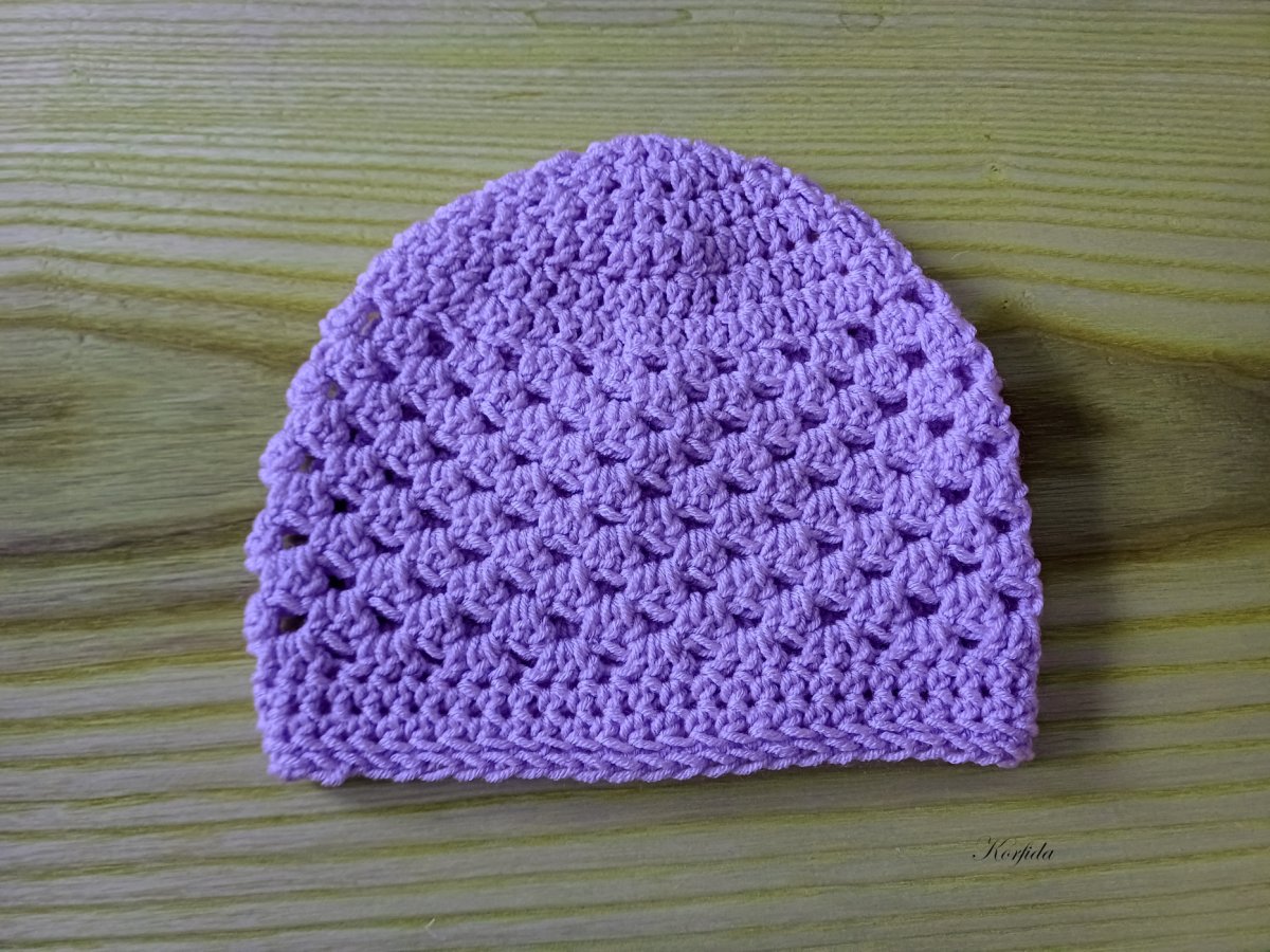 Čepička háčkovaná fialová světlounká