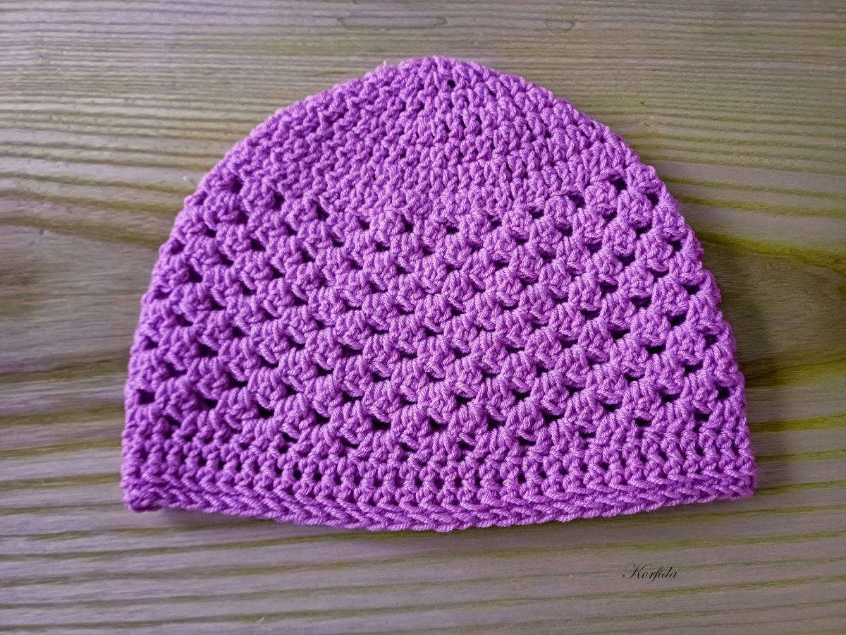 Čepička háčkovaná fialová světlá