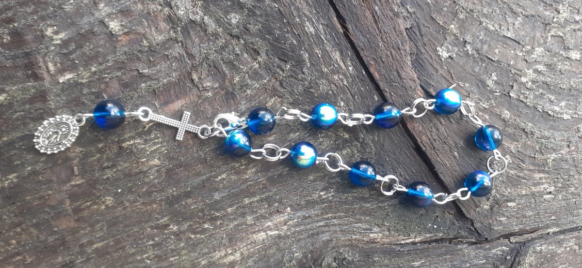 růženec desátek modrý mix