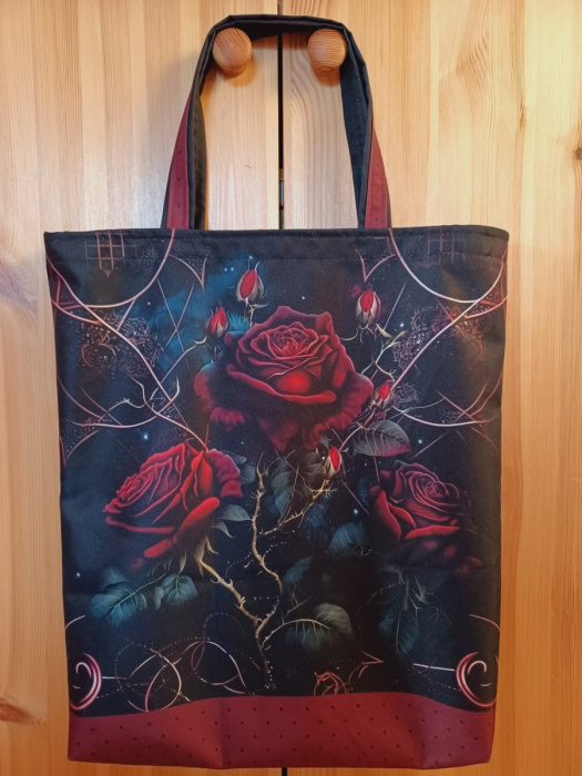 Nákupní taška z kočárkoviny gothic růže