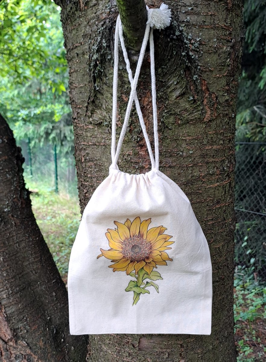 Bavlněný pytlík s potiskem slunečnice
