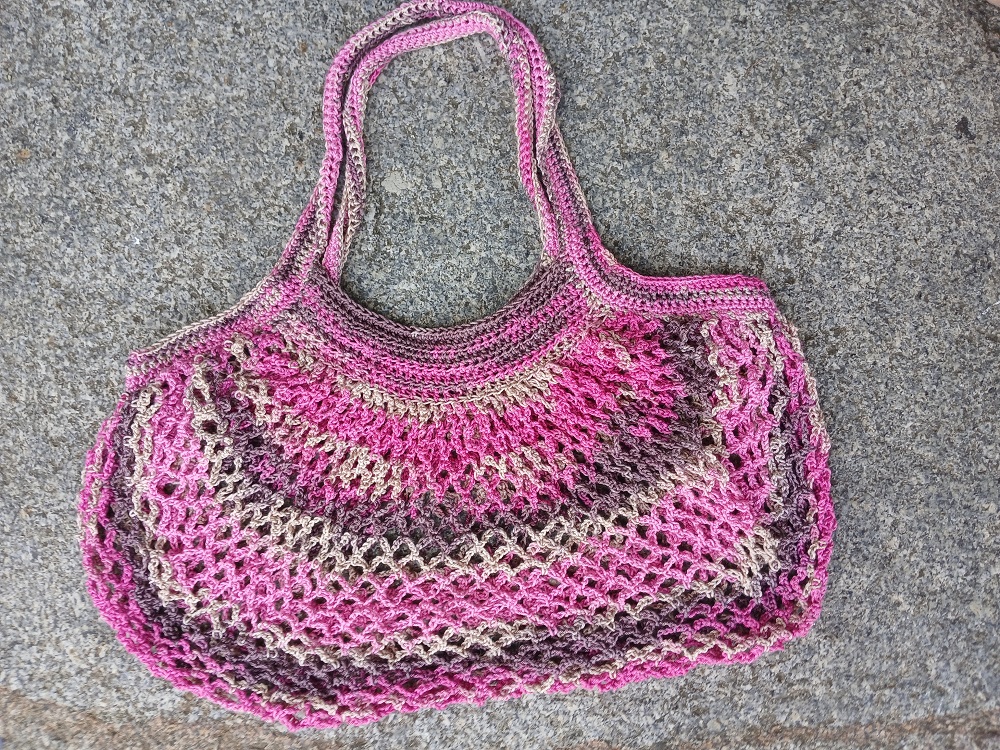 háčkovaná síťovka mix barev - růžová