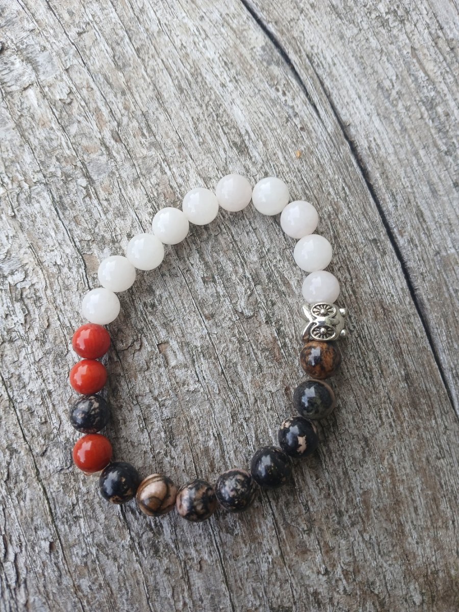 náramek rodonit, růženín 8 mm