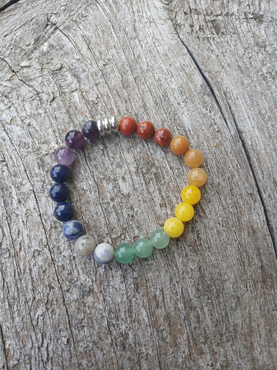 náramek čakrový - korálky 8 mm