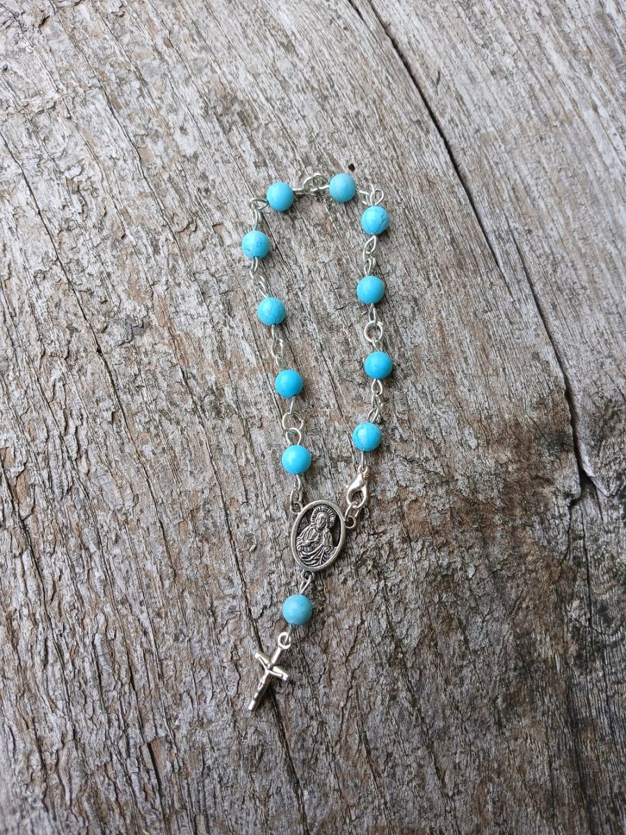 růženec desátek z tyrkysu korálky 6 mm