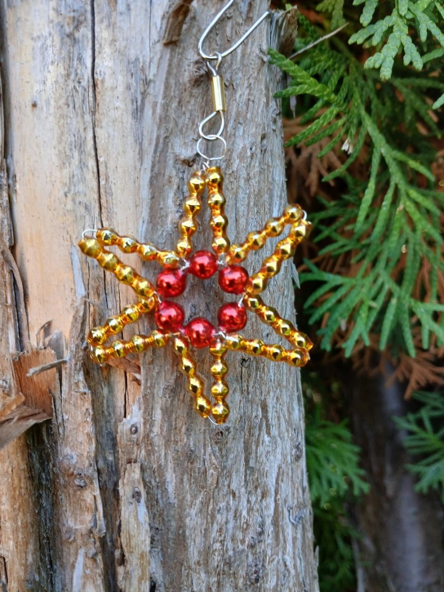 perličková vánoční hvězda - žlutá