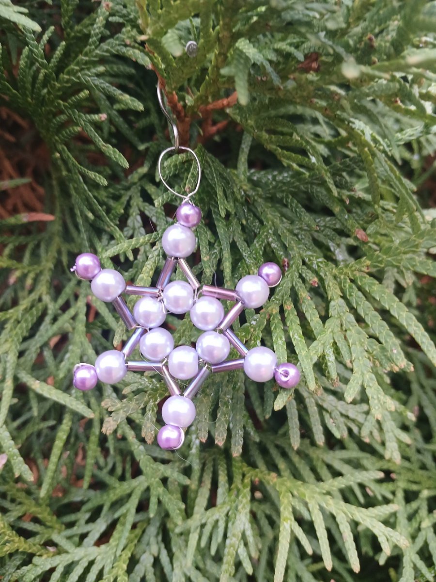 třpytivá sněhová vločka fialová malá