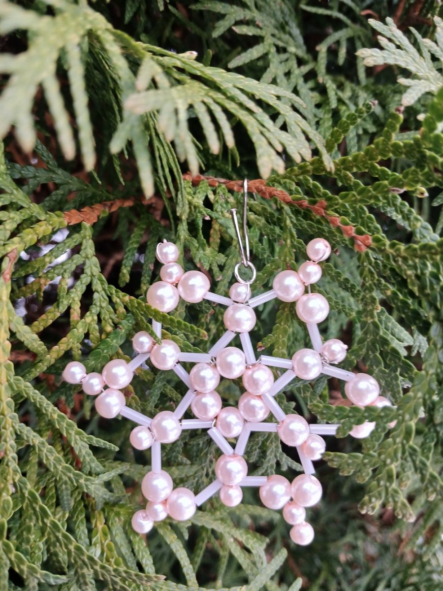 třpytivá sněhová vločka růžová