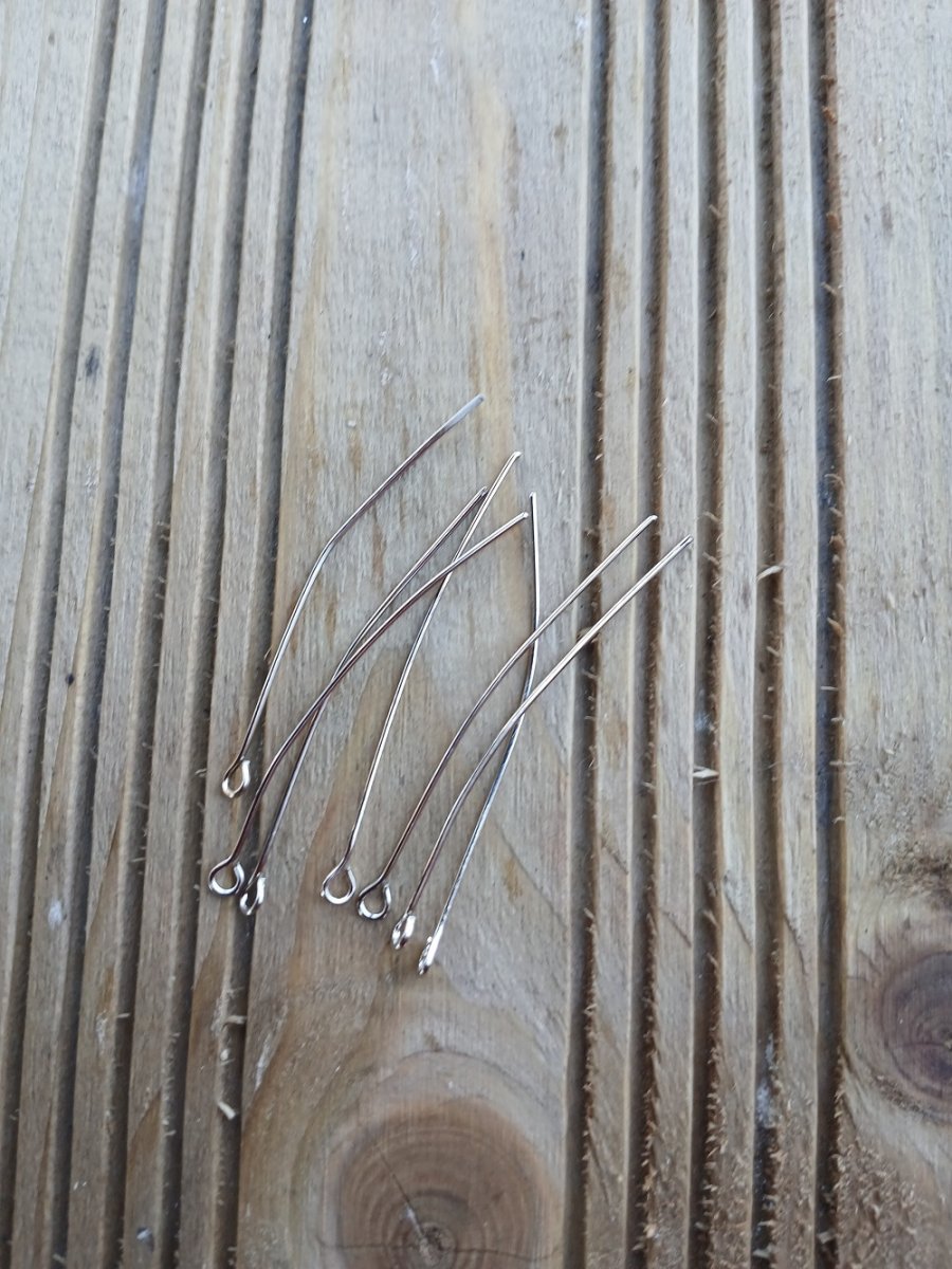 Ketlovací očkové jehly 50 mm, platina 20 ks