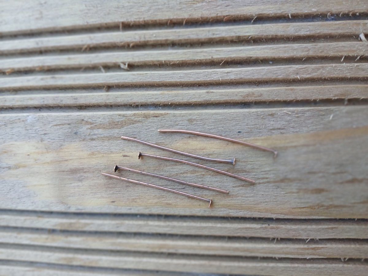 Ketlovací nýtové jehly 35 x 0,7 mm, staroměď