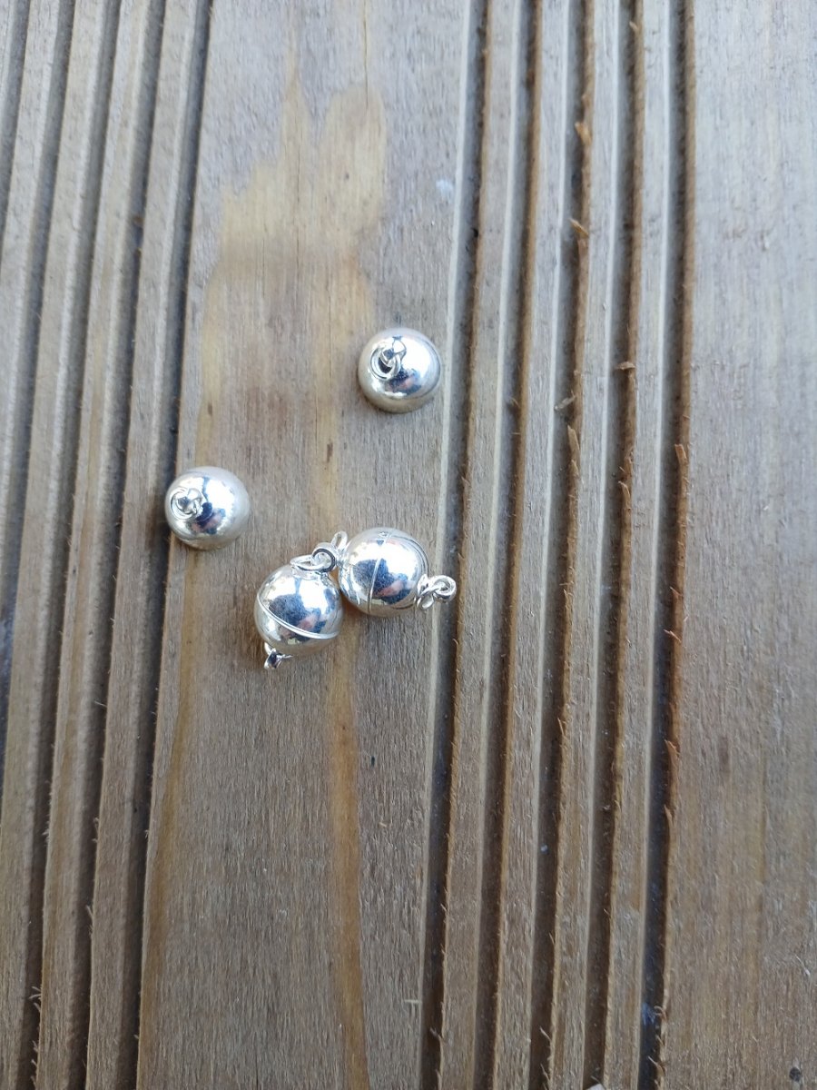 magnetické zapínání kulaté  - 10 mm, barva stříbro
