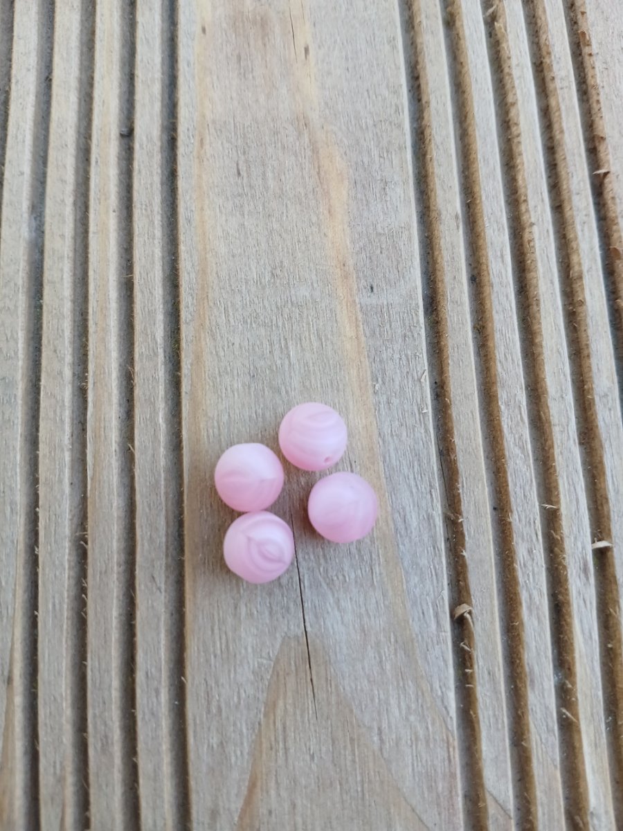 skleněný  korálek 8 mm starorůžový pokovený