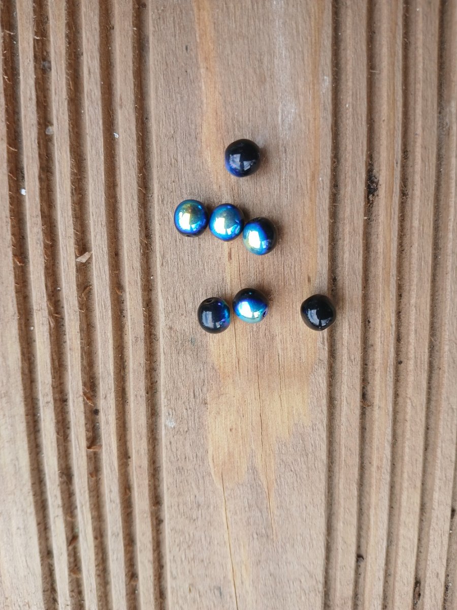 skleněný  korálek 6 mm perleťový