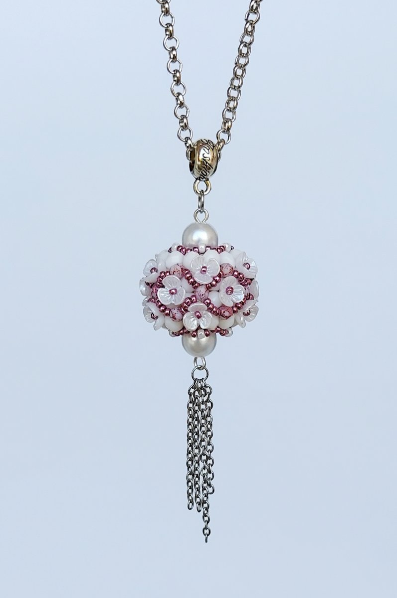 Náhrdelník Květohra bílo-růžová