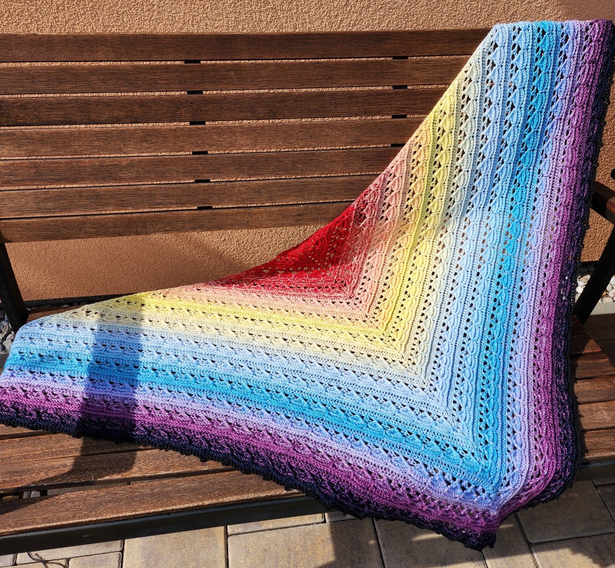 Háčkovaný šátek - Sláva barvám