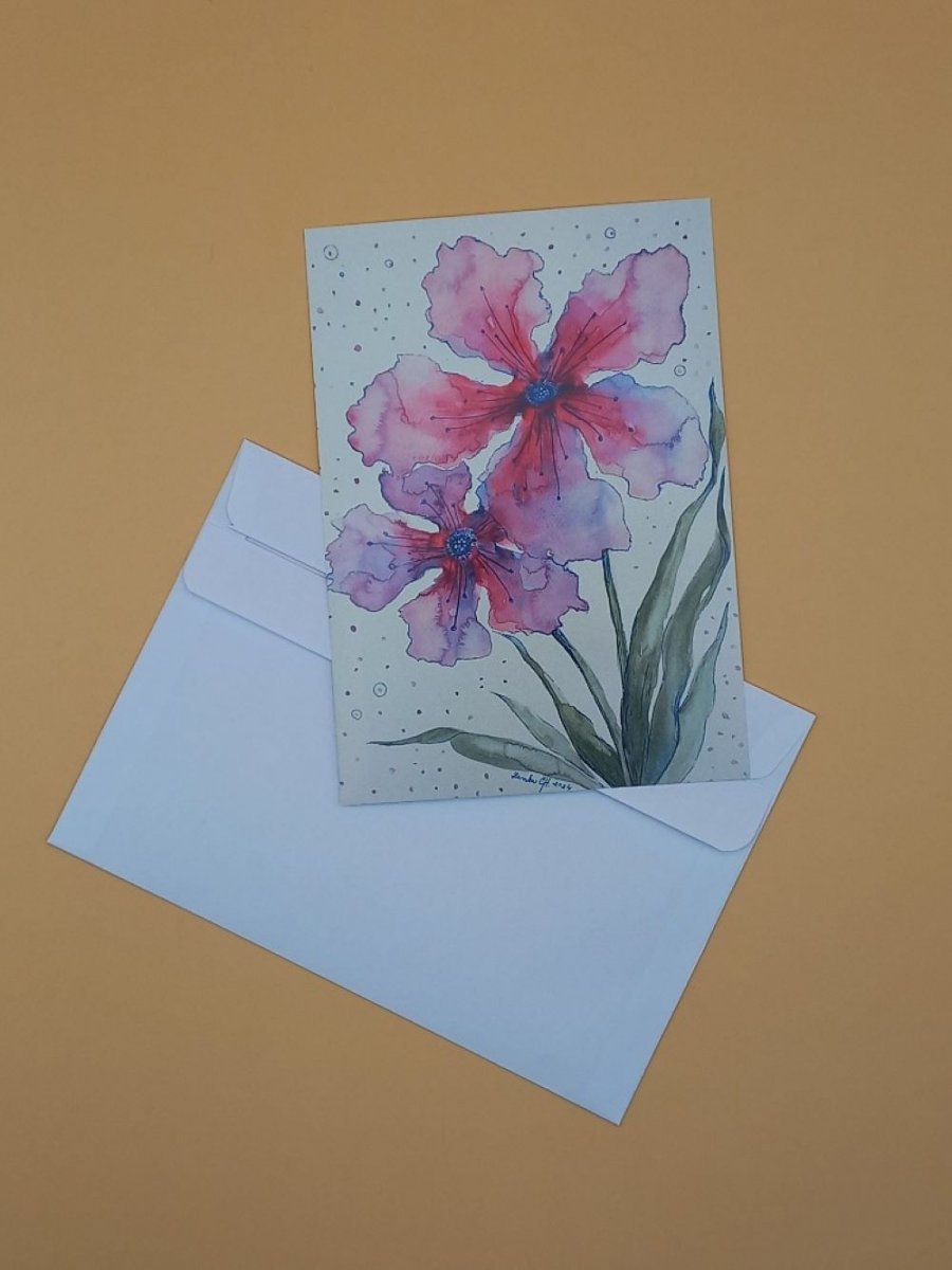 Autorské blahopřání - Nachové květy od L.CH