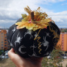 Šitá dýně ČERNÁ S PAVOUKY