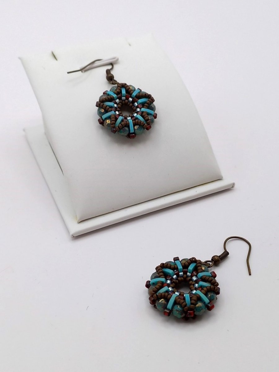 Náušnice - Modrá variace 