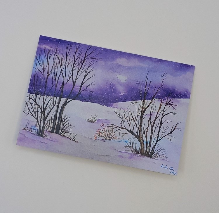 Autorské blahopřání otevírací – Zimní soumrak