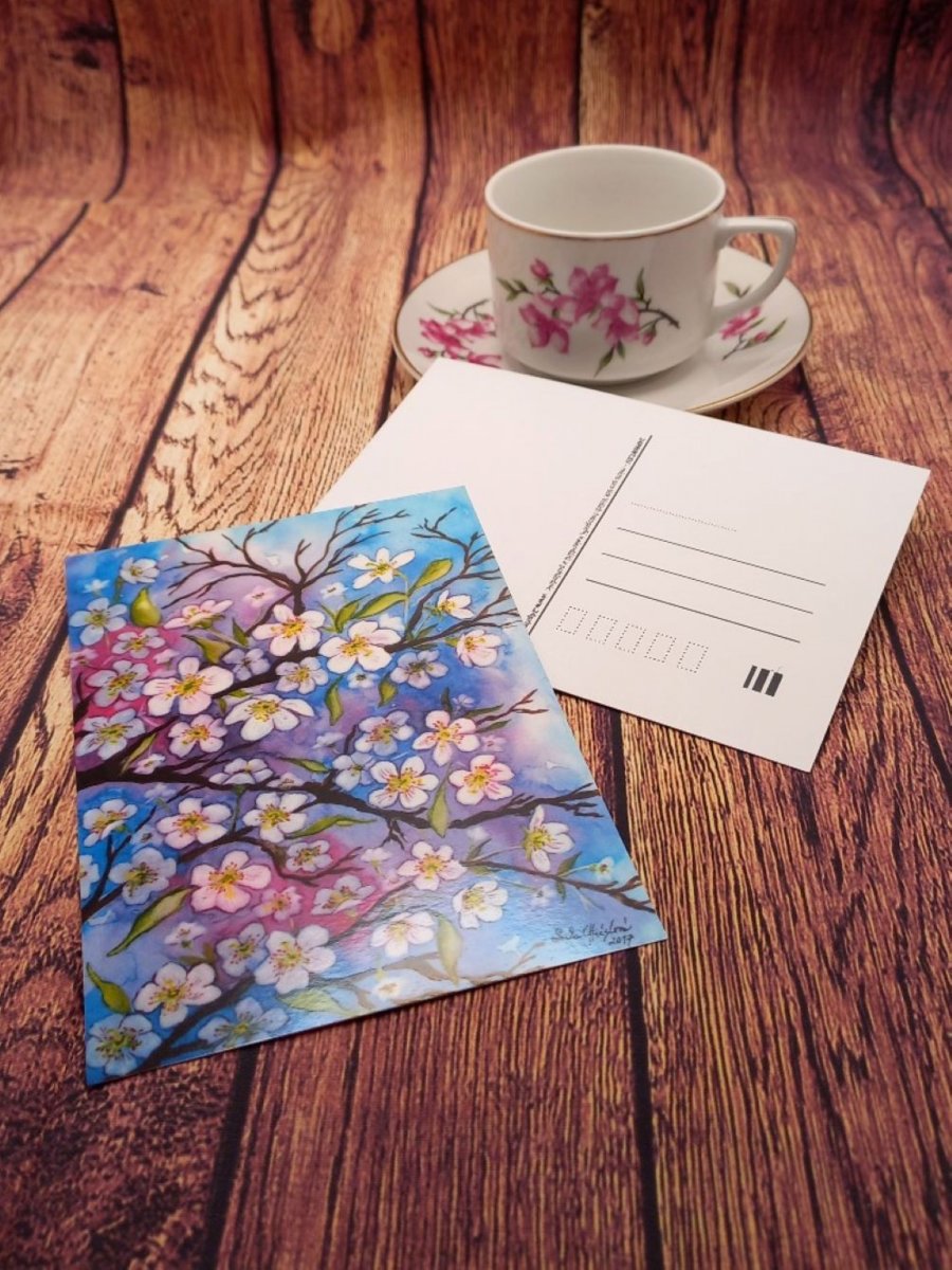 Pohlednice - Květy třešní