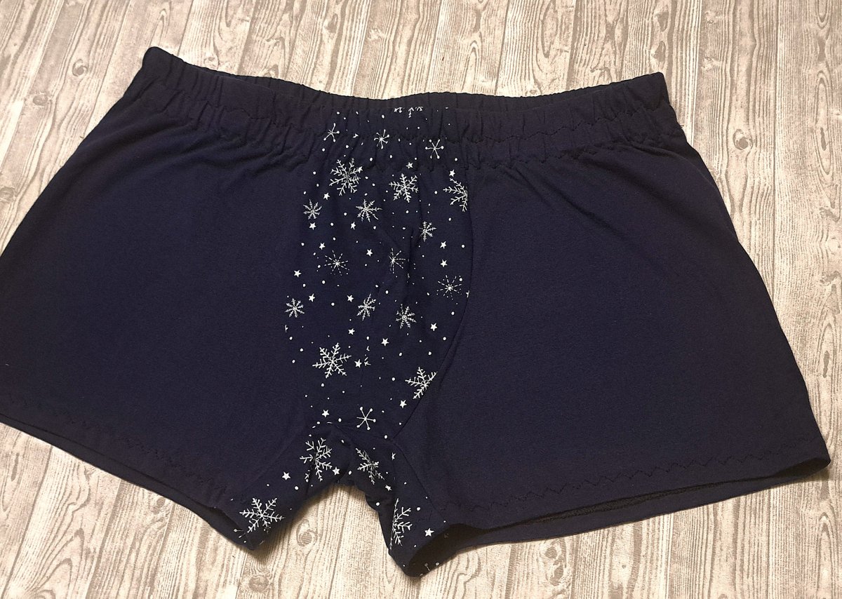 Boxerky XL až XXL vločky na modré 