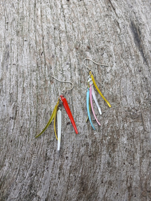 náušnice kovové střapce