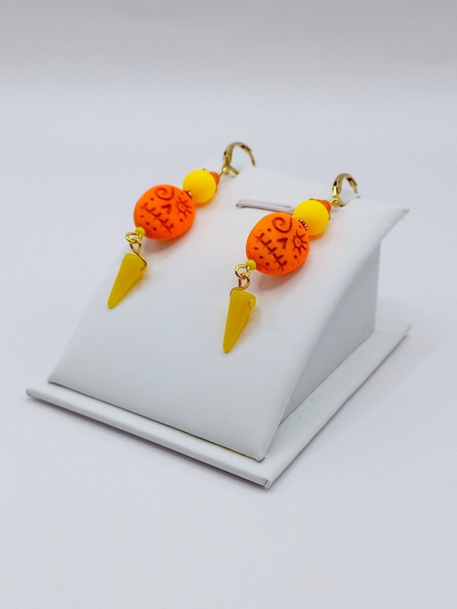 Náušnice - Oranžová maska