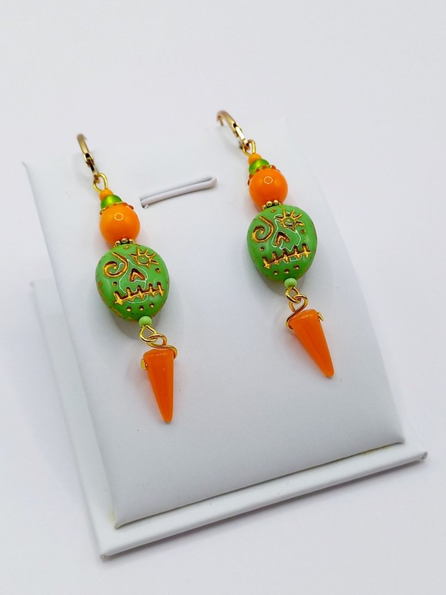 Náušnice - Zelená maska