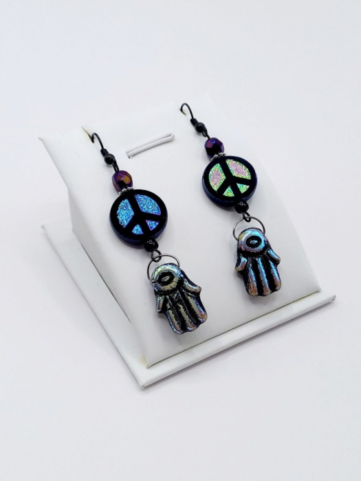 Náušnice Hamsa Peace Beads