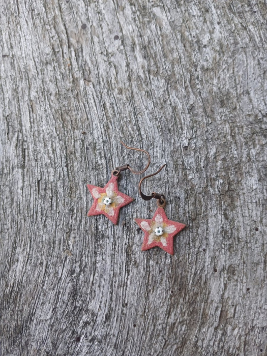 náušnice hvězdičky s korálkem