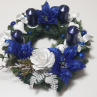 Adventní věnec z živého chvojí  modrý 