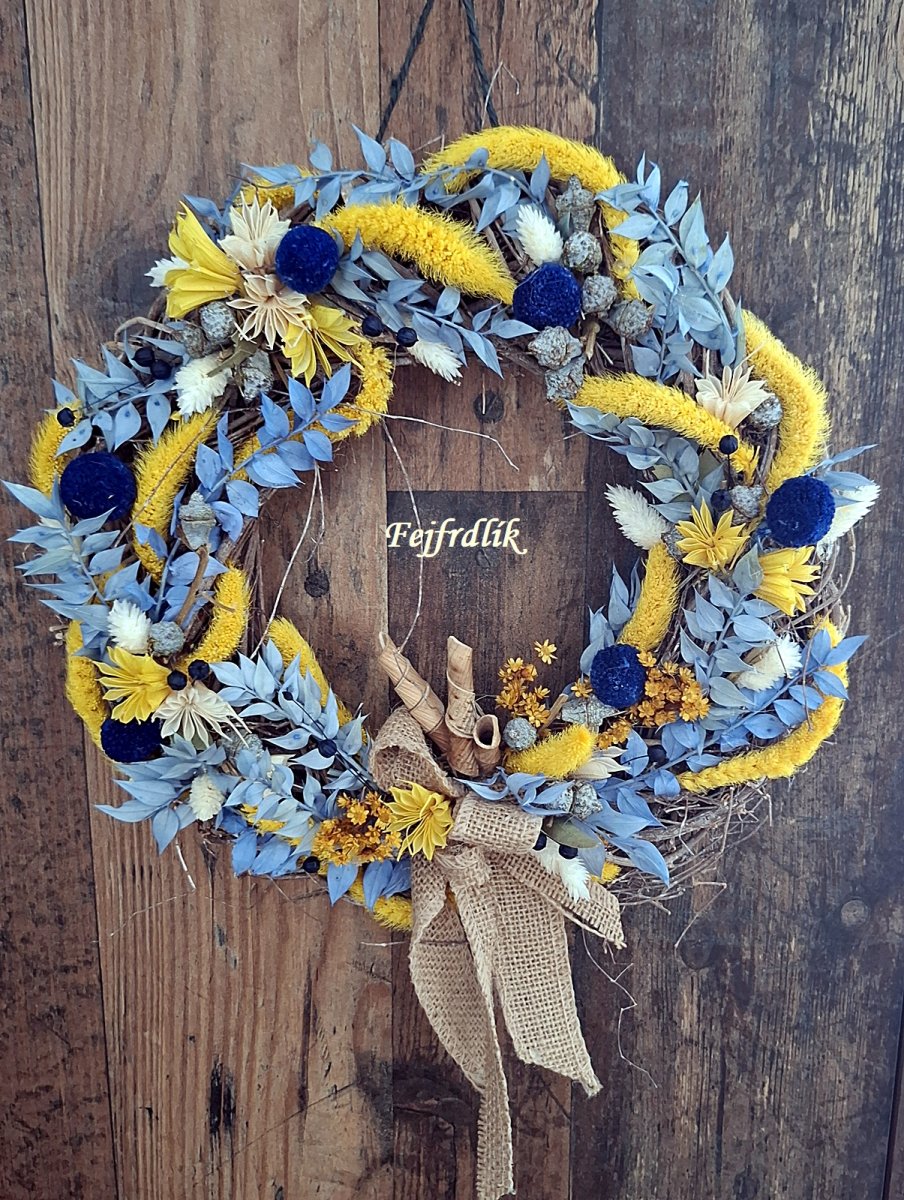 žlutomodrý věnec sušinový..