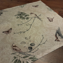 Čtvercový ubrus....ptáčci na větvičce