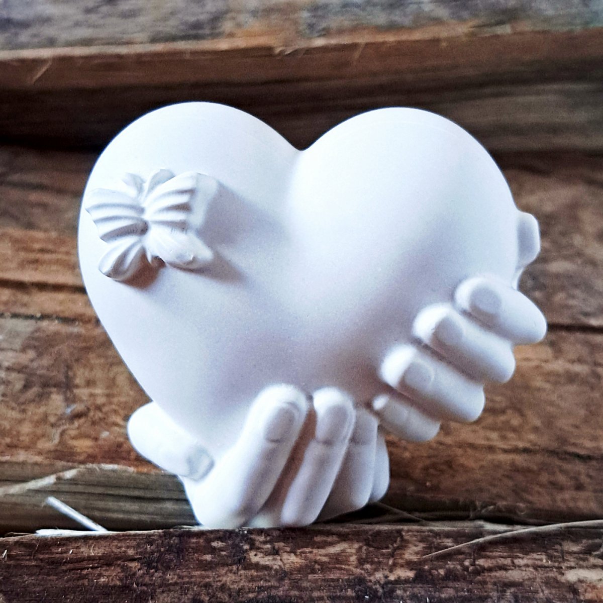 SRDCE V DLANÍCH bílé