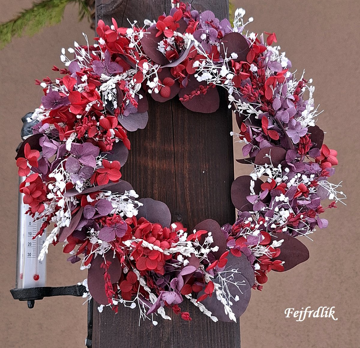 věneček ,,hortenzie s levandulí v eukalyptu,,