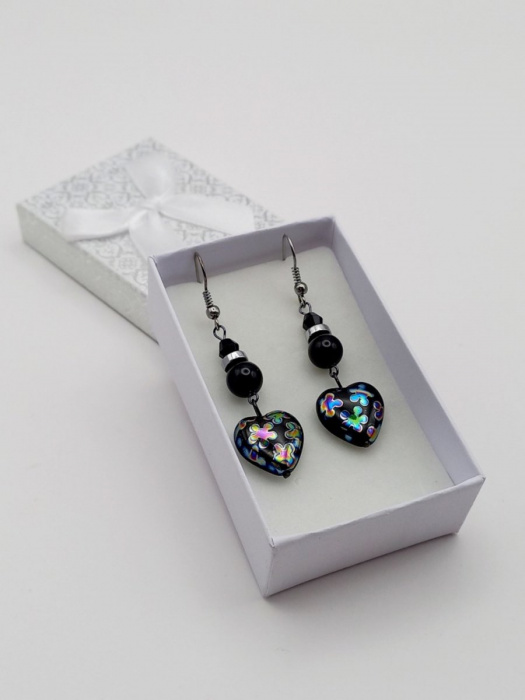 Vitrailové srdce s onyxem